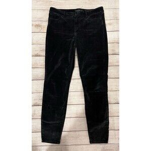 LUCKY BRAND AVA Womens Super Skinny Black Velour Jeans Tapered 8/29